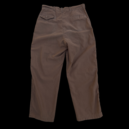 1950s Brown Cotton Chinos 30 in Waist