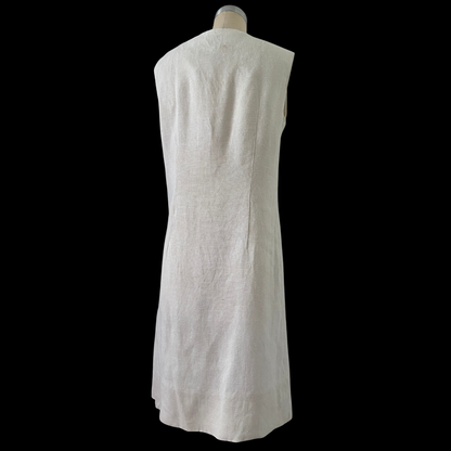 1960s Linen Dress with Asymmetrical Buttons