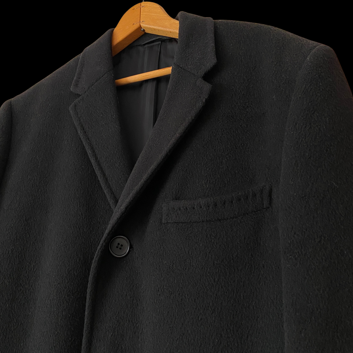 1960s Black Wool Overcoat