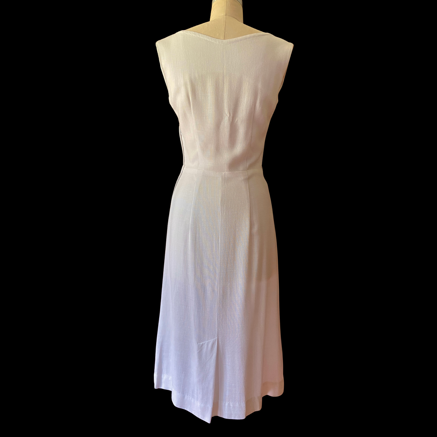 1940s White Cotton Dress