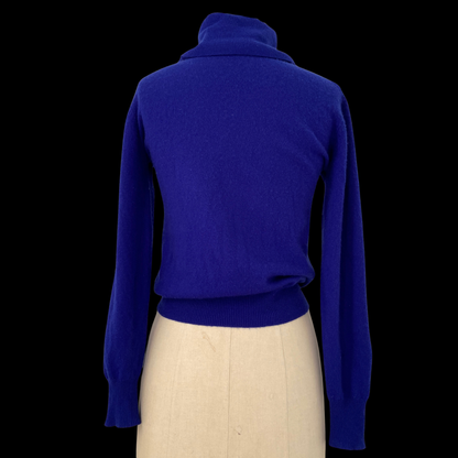 1980s Cobalt Blue Cashmere Sweater I. Magnin