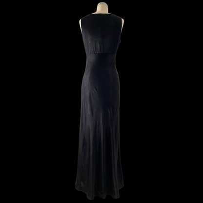 1990s does 1930s Black Liquid Satin Bias Cut Dress