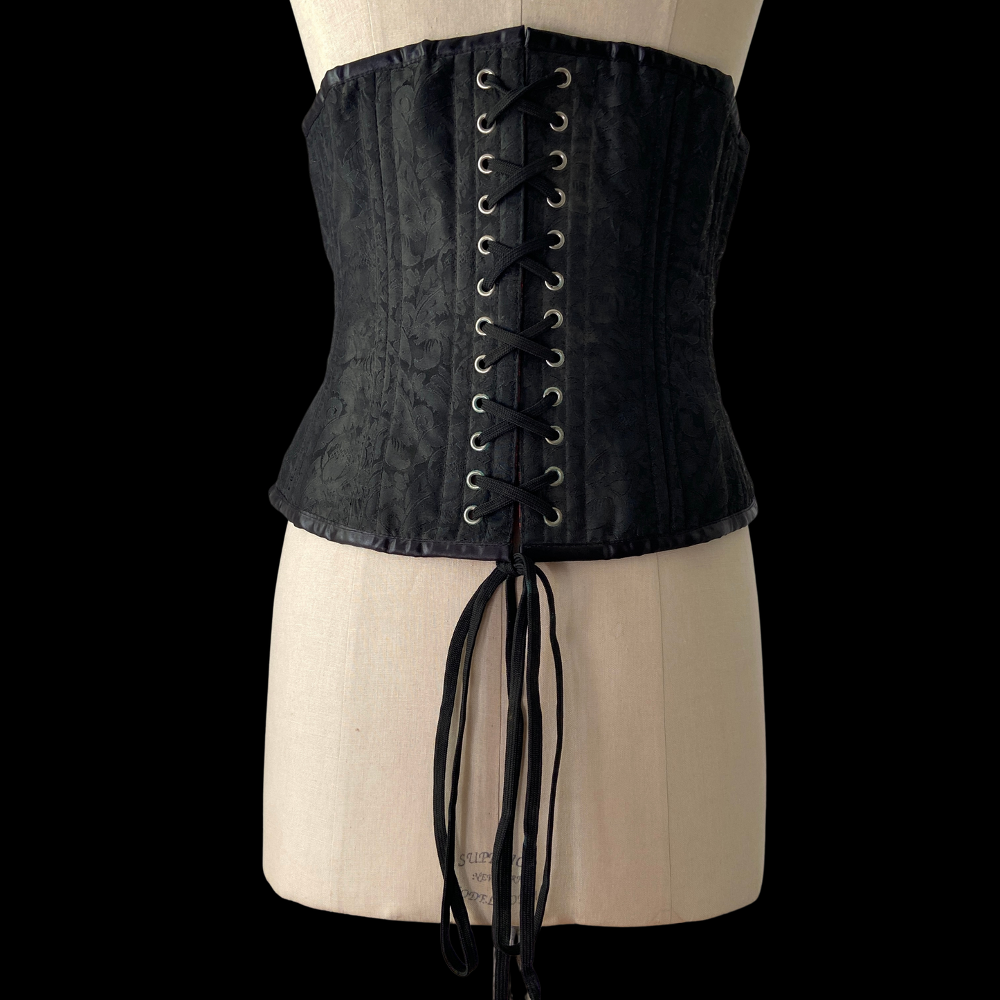 Vintage 1990s Black Red Brocade Corset Reversible