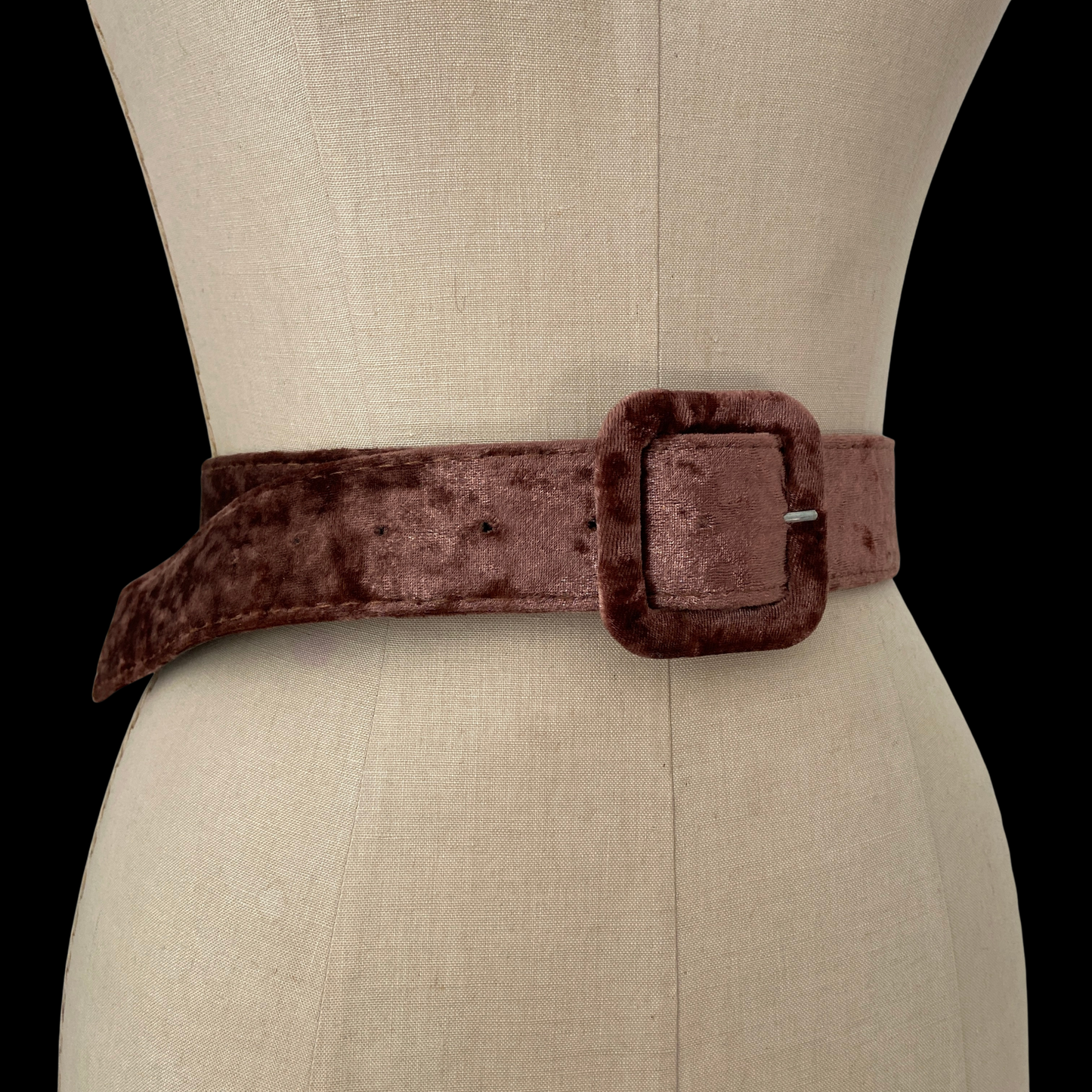 1960s Pink Velvet Belt