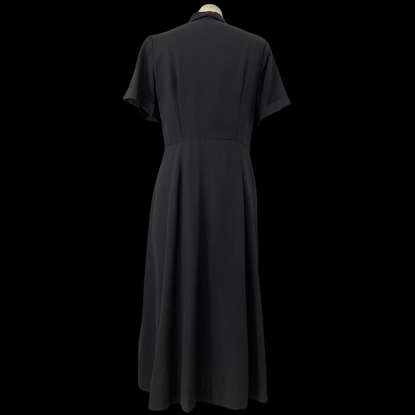 1940s Black Asymmetrical Dress with Pocket