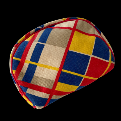 1940s 1950s Cotton Plaid Makeup Bag