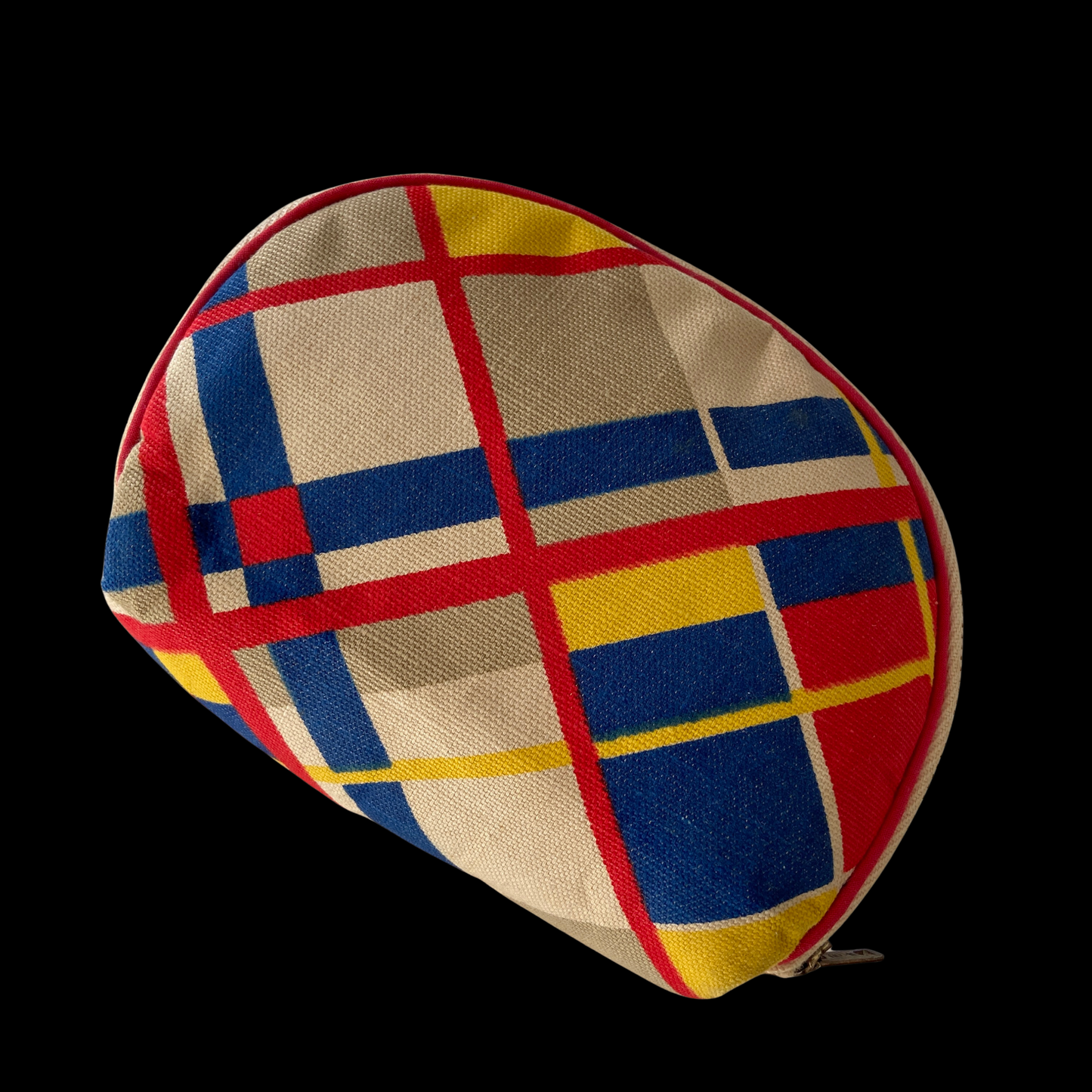 1940s 1950s Cotton Plaid Makeup Bag