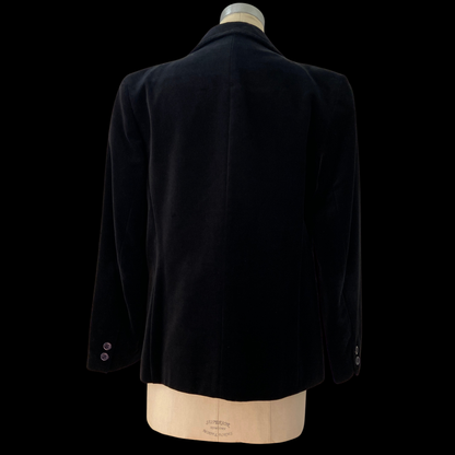 1970s Black Velvet Blazer Cotton