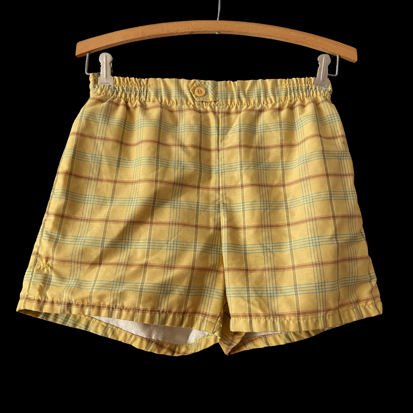 1950s Yellow Plaid Cabana Short Set