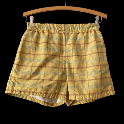 1950s Yellow Plaid Cabana Short Set