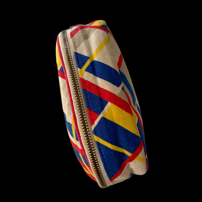 1940s 1950s Cotton Plaid Makeup Bag