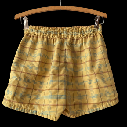 1950s Yellow Plaid Cabana Short Set