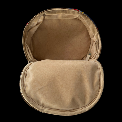 1940s 1950s Cotton Plaid Makeup Bag