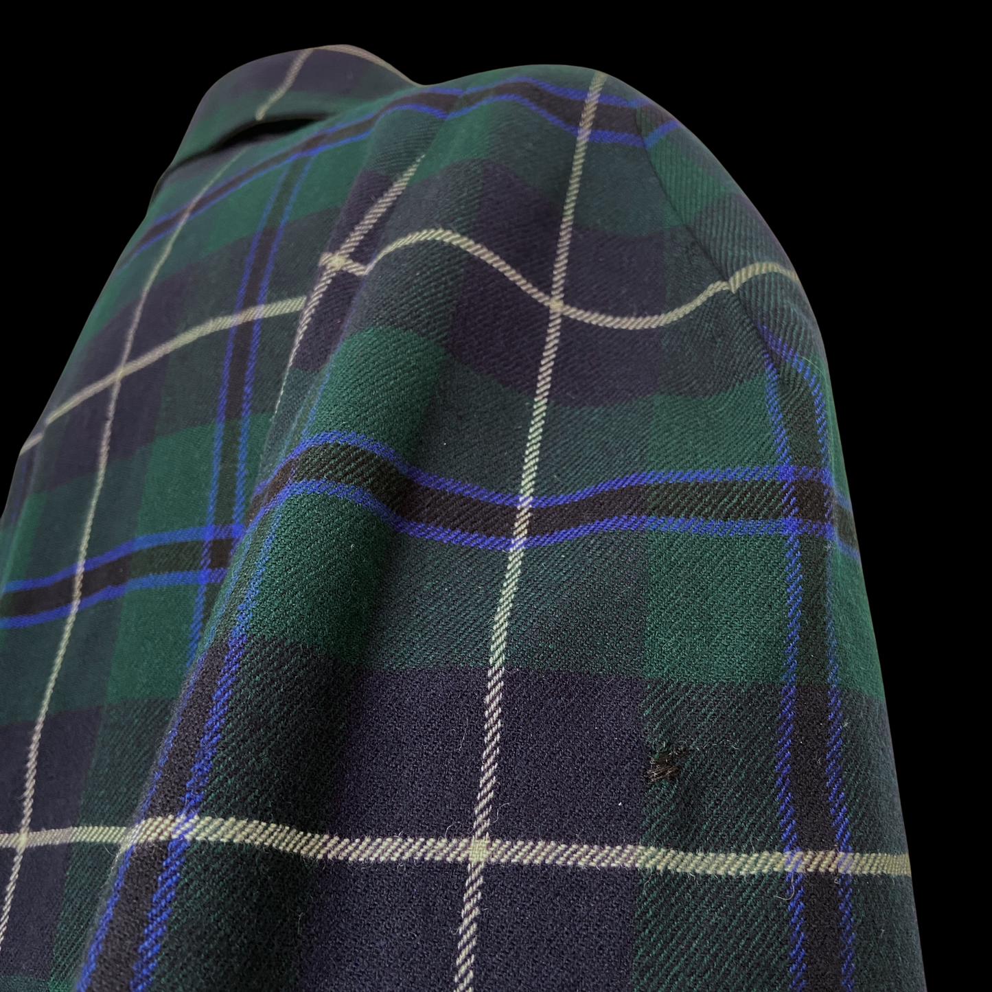 1970s Wool and Gaberdine Reversible Tartan Cape
