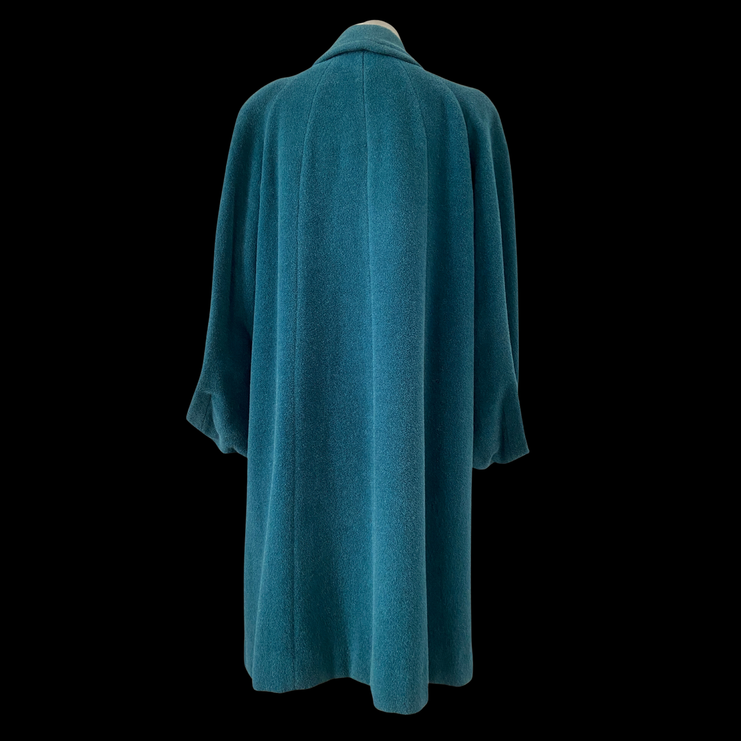 1940s 1950s Blue Llama Wool Swing Coat