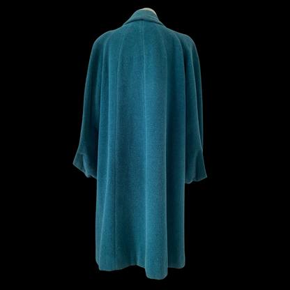 1940s 1950s Blue Llama Wool Swing Coat