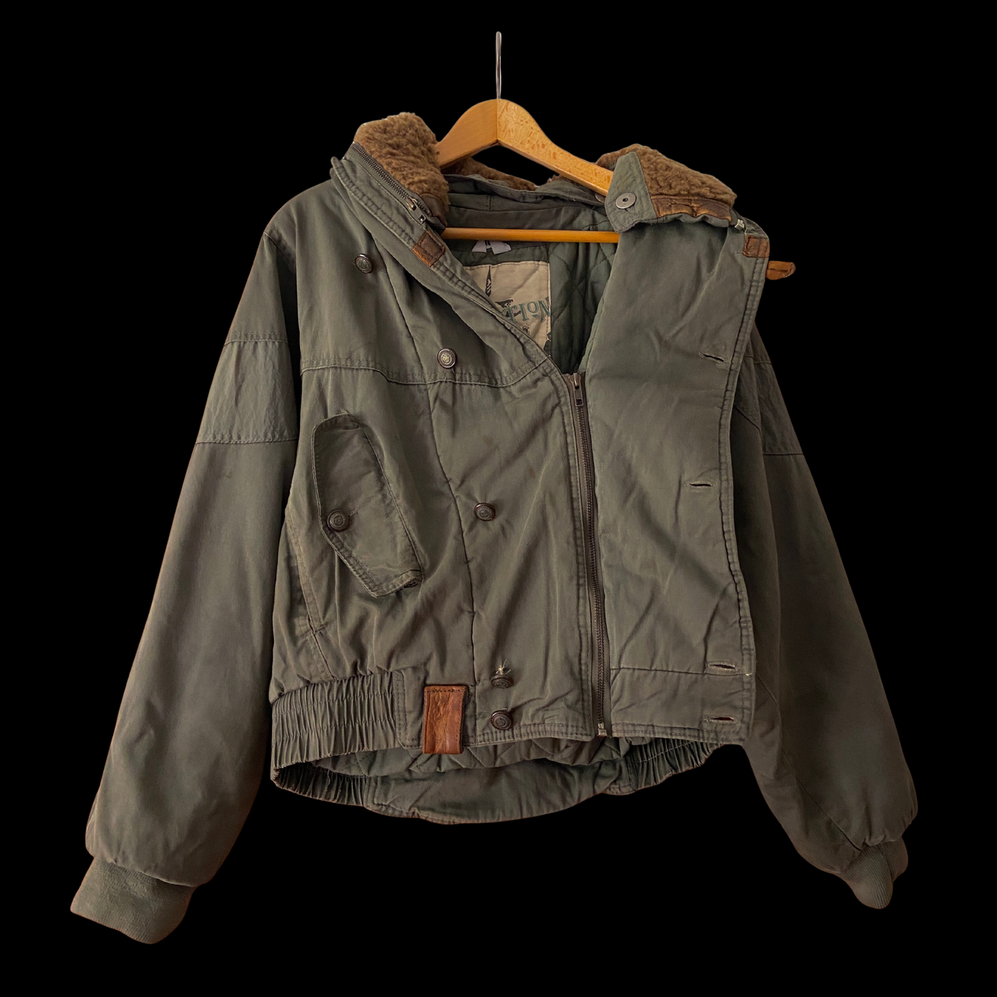 1980s Green Cotton Bomber Jacket