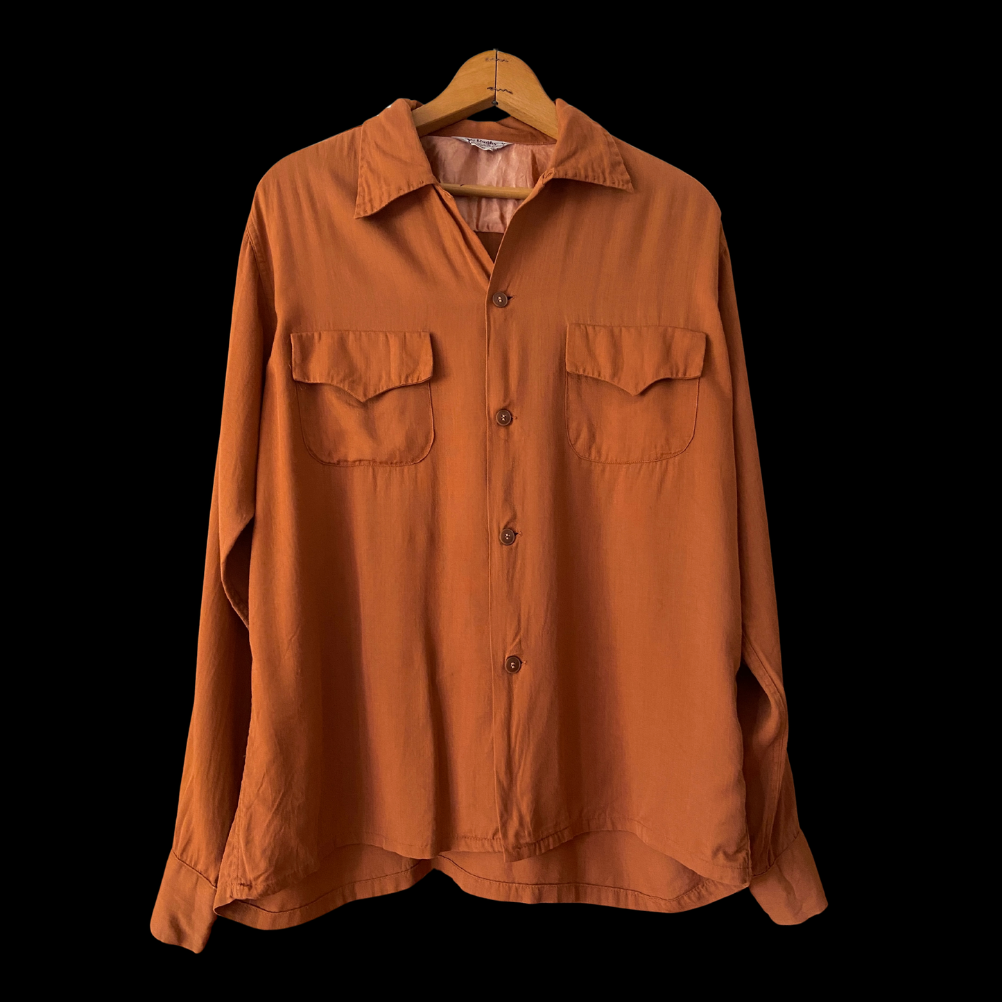 1940s Rayon Gaberdine Loop Collar