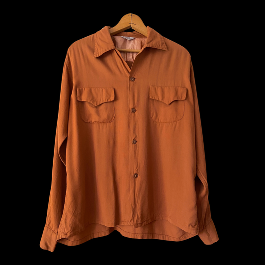 1940s Rayon Gaberdine Loop Collar
