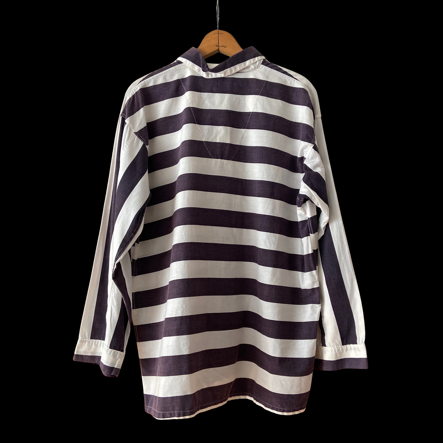 1940s 1950s Black and White Striped Cotton Top Prisoner of Love