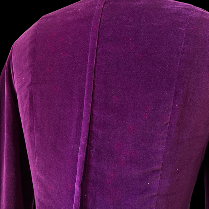 1960s Purple Velvet Embroidered Mini Dress by Rag Dolls