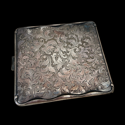 1920s Silver Metal Cigarette Case or Wallet