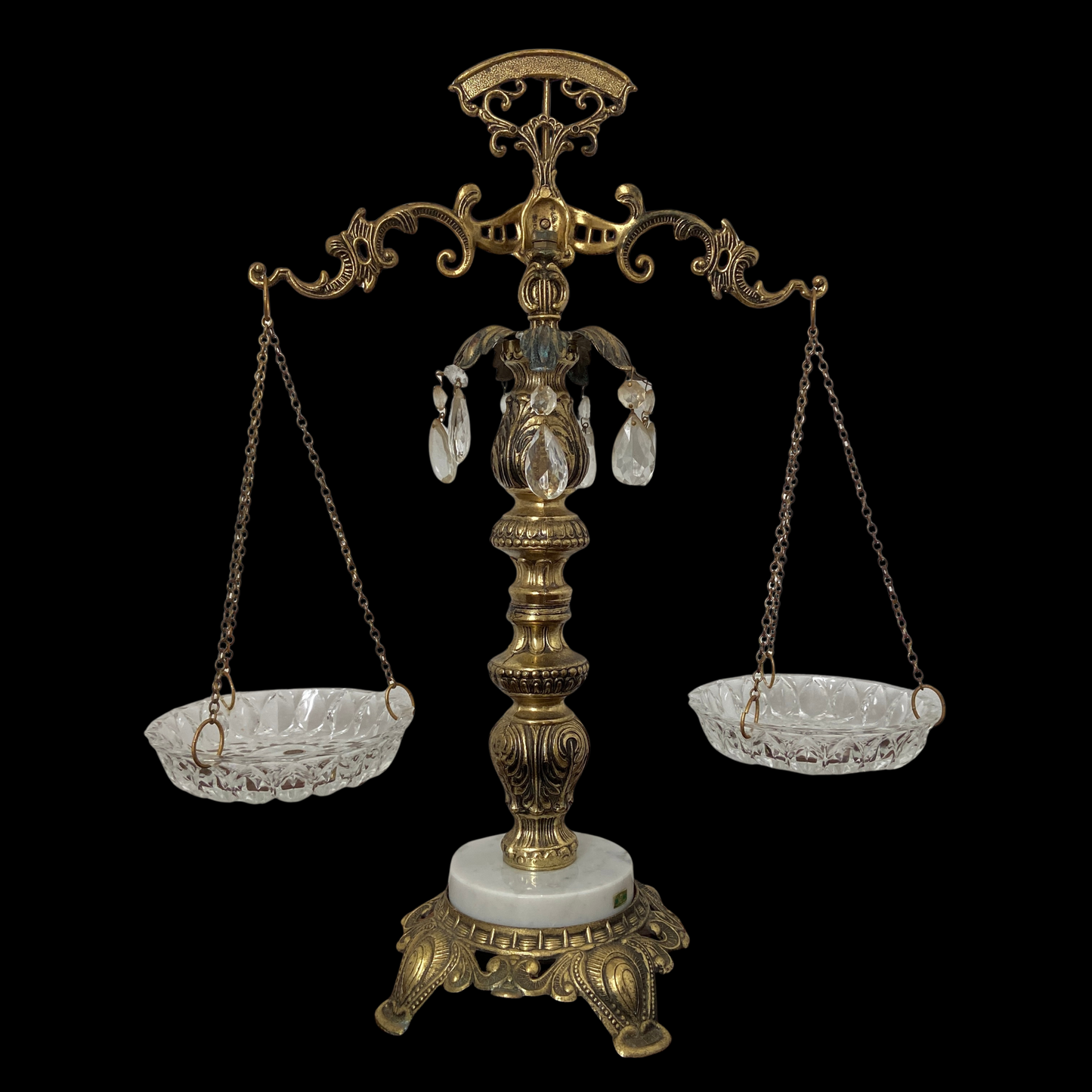 1960s Hollywood Regency Scales with Marble Base