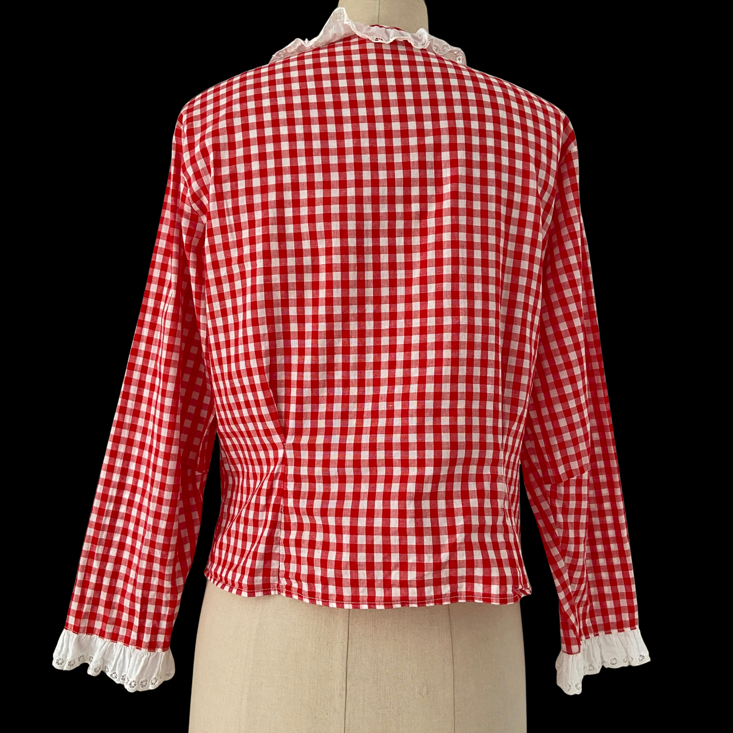 1960s Red Gingham Cotton Top