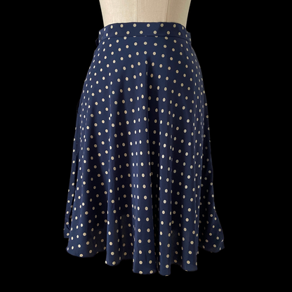 1980s Ralph Lauren Polka Dot Silk Skirt
