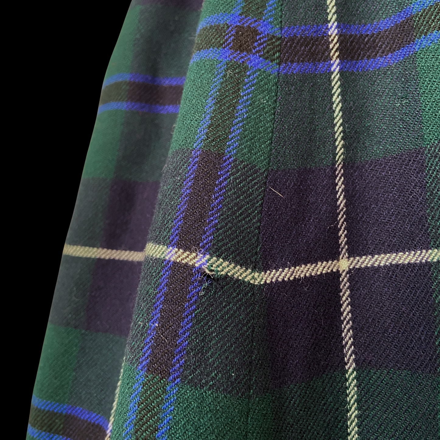 1970s Wool and Gaberdine Reversible Tartan Cape