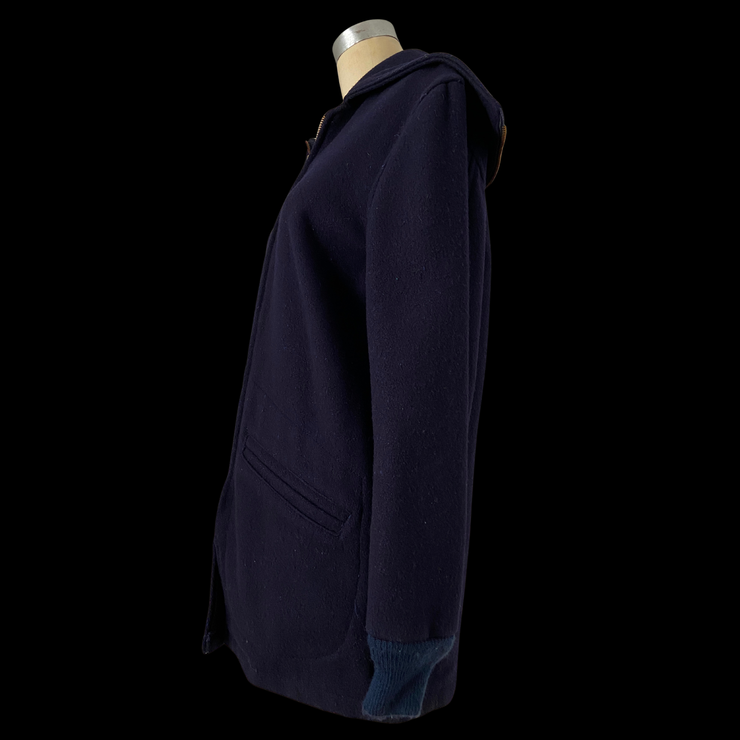 1950s Melton Wool Cadet Coat with Split Hood