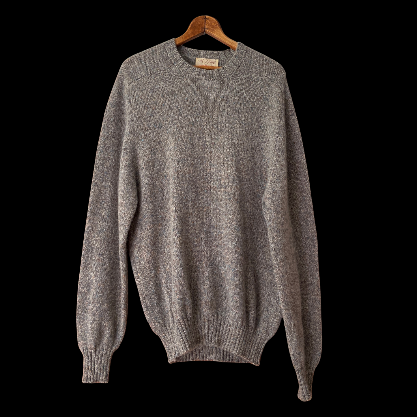 1970s Gray Speckled Shetland Wool Sweater