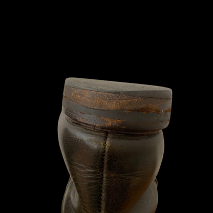 1980s 1990s Brown Leather Riding Boots Custom Made