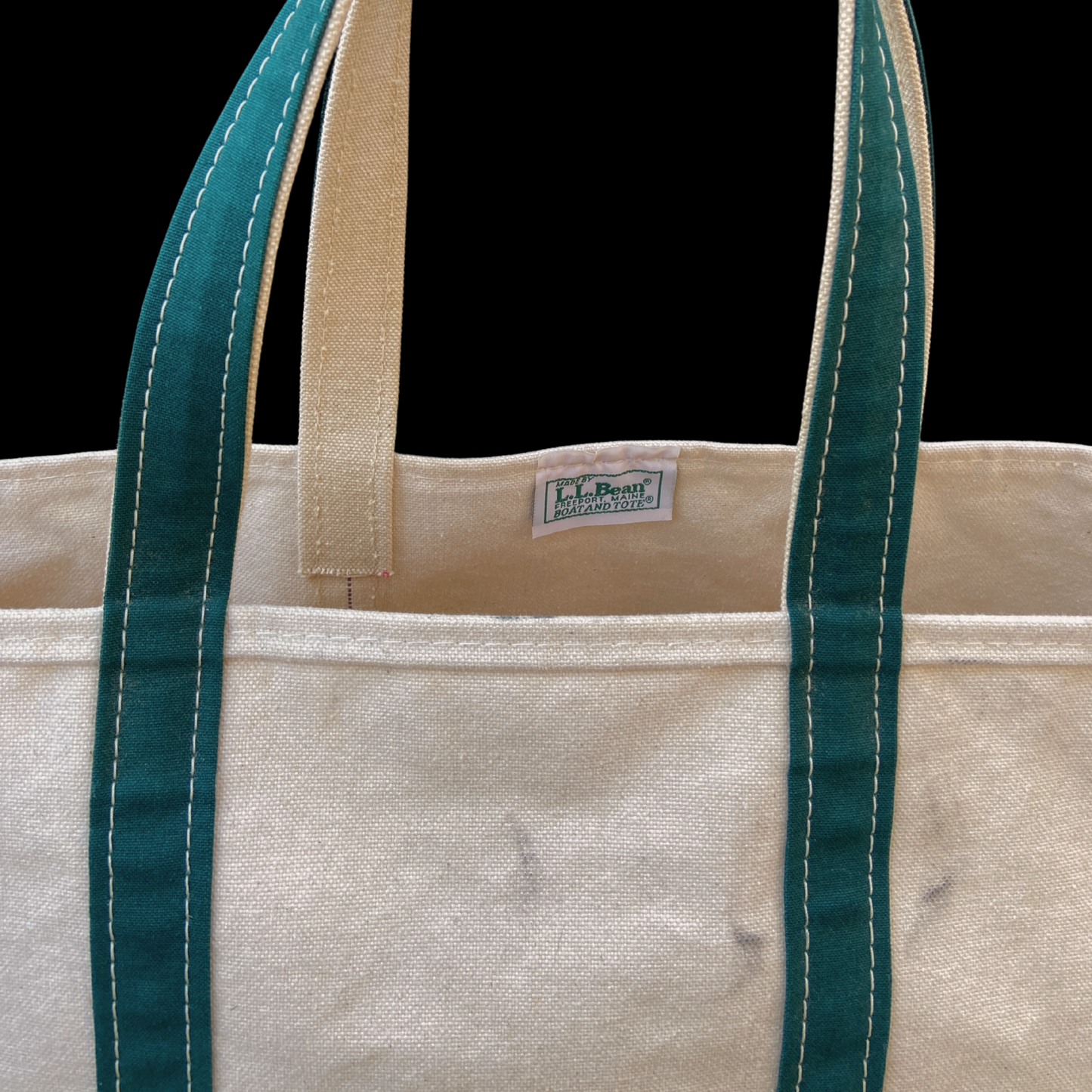 1980s LL Bean Boat and Tote Green Large