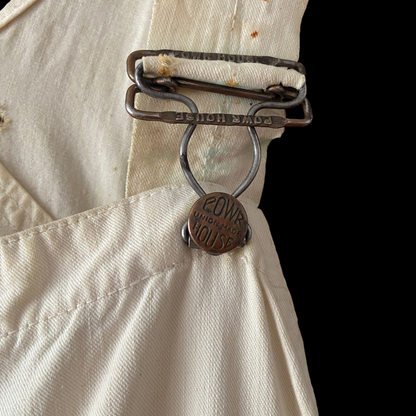 1940s "Powr House" White Cotton Overalls