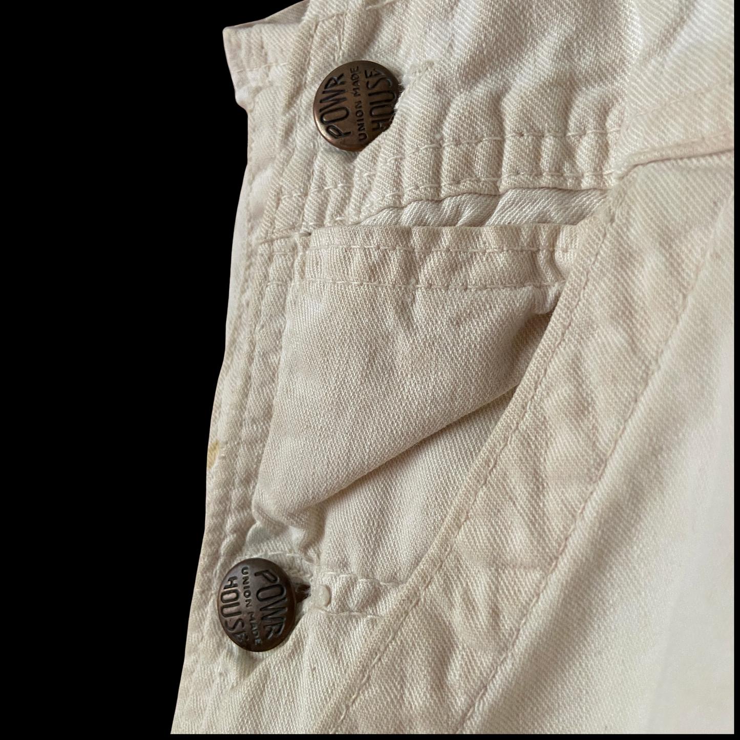 1940s "Powr House" White Cotton Overalls