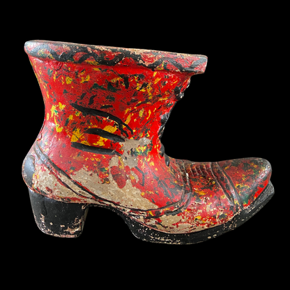 1970s Witch's Boot Concrete Planter Folk Art