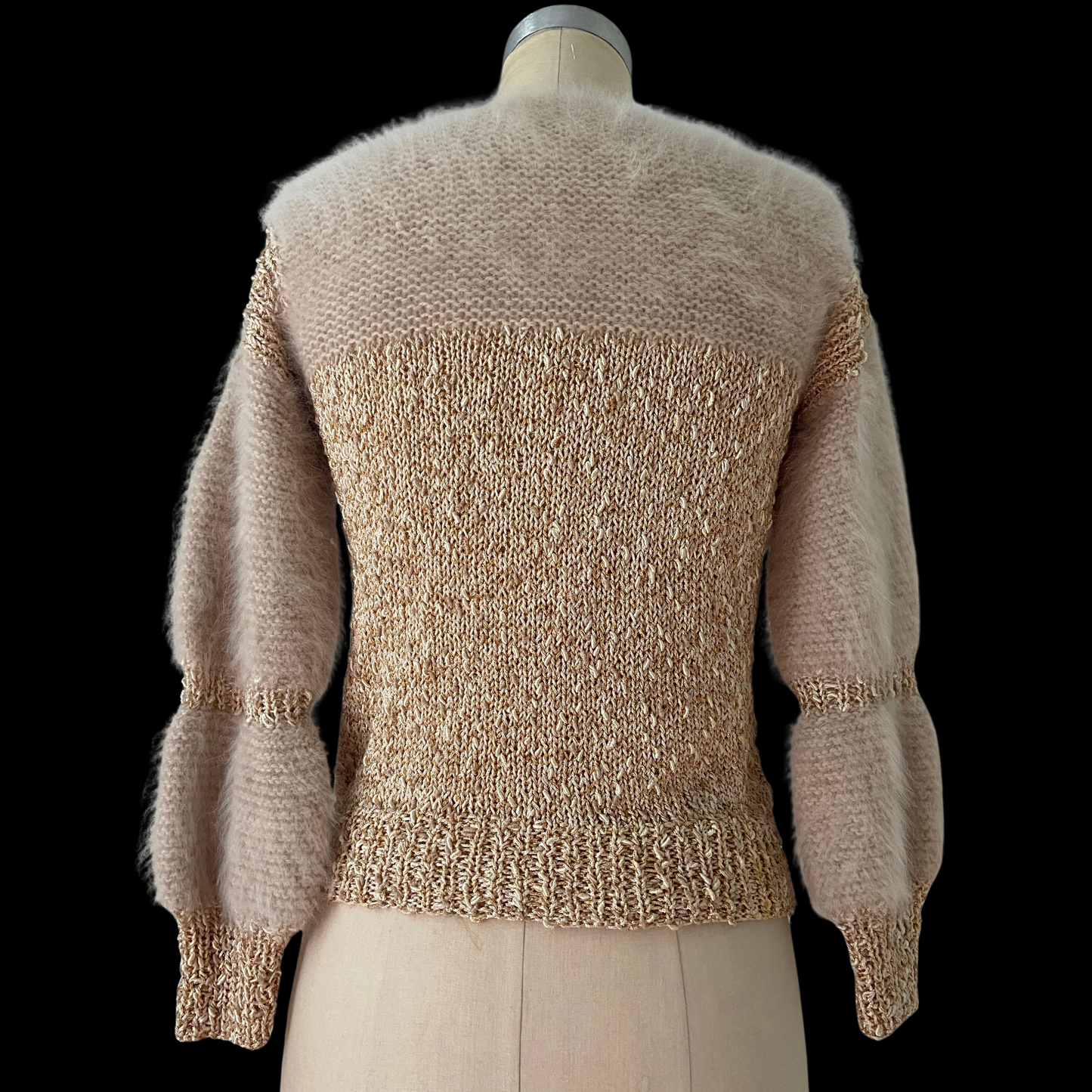 1980s Angora Sweater Hand Knit Lurex