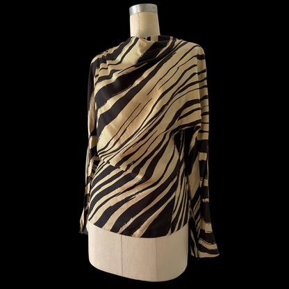 2012 Balenciaga Silk Zebra Print Blouse Deadstock