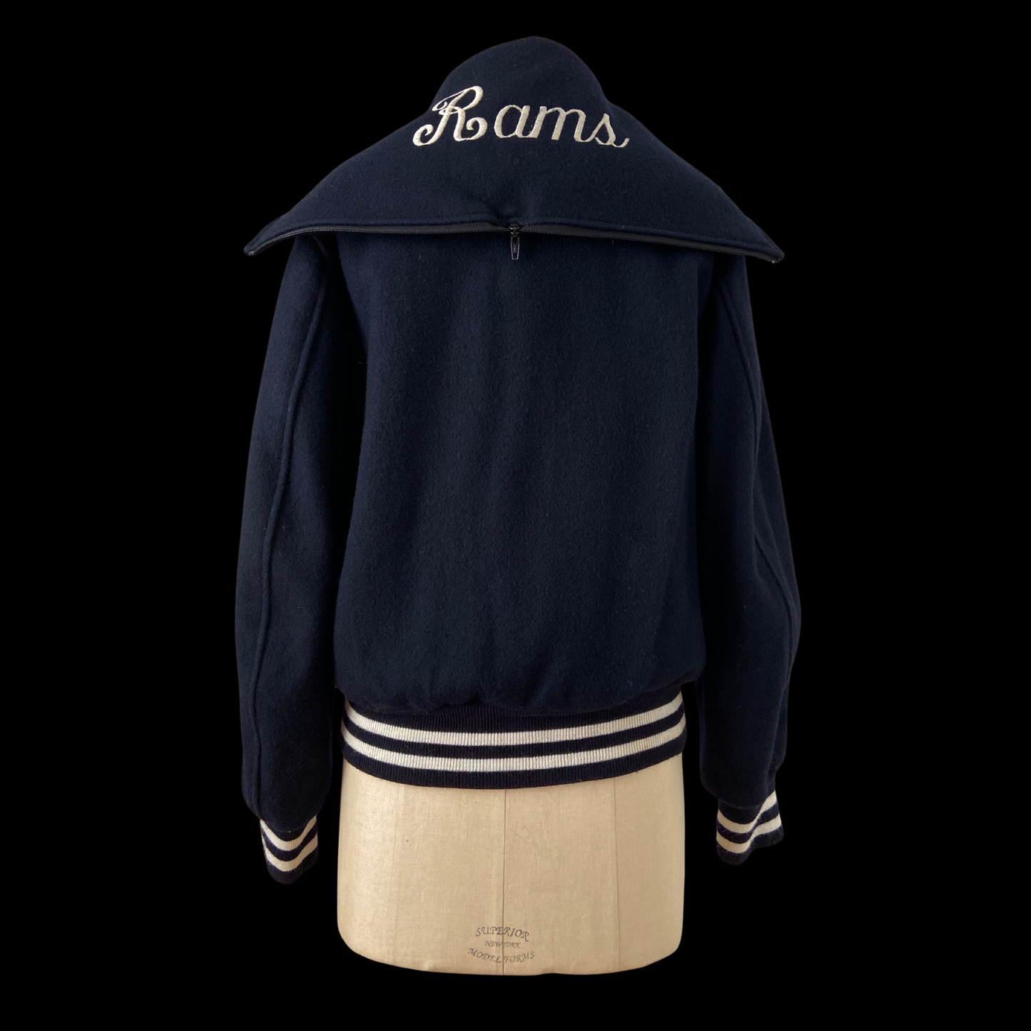 1980s Blue Wool Cheerleader Varsity Jacket