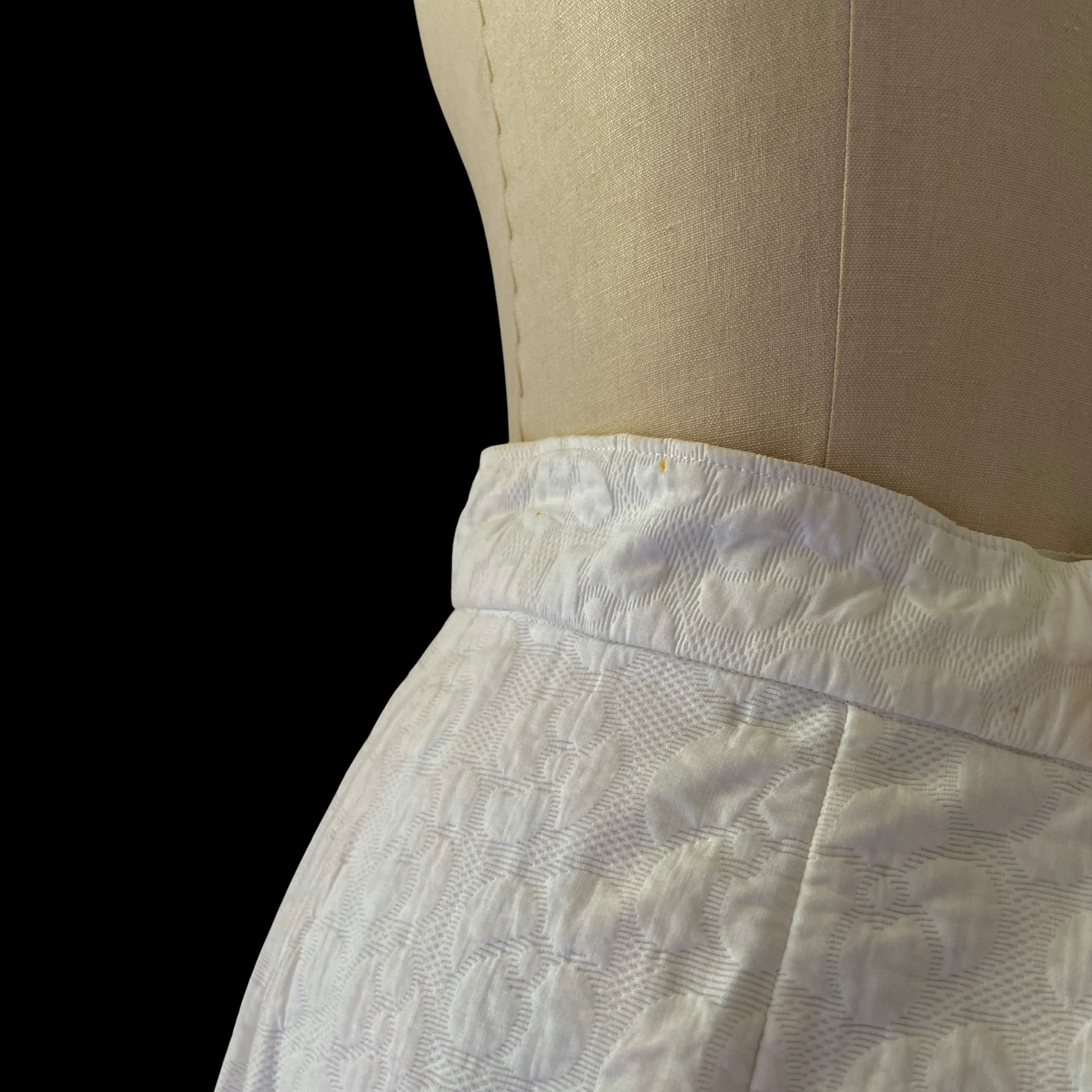 1960s 1970s Quilted Cotton Maxi Skirt