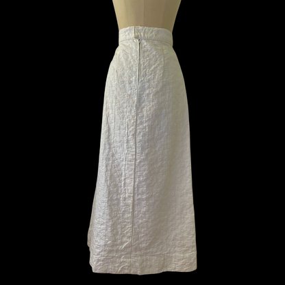 1960s 1970s Quilted Cotton Maxi Skirt