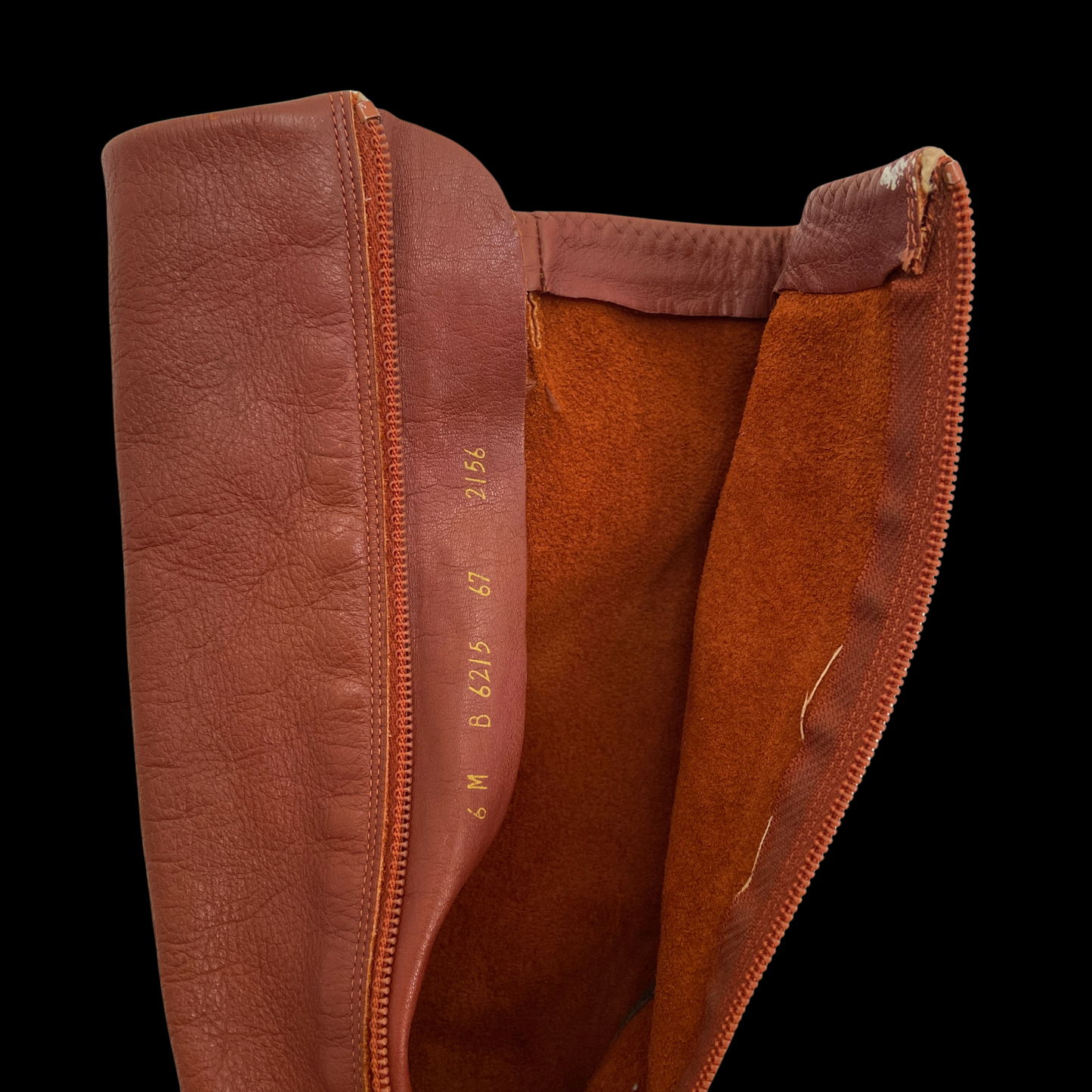 1960s Brown Leather Gogo Boots with Gold Accents