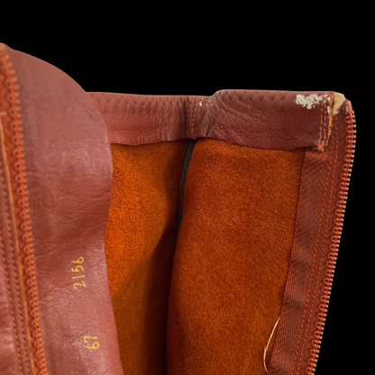 1960s Brown Leather Gogo Boots with Gold Accents