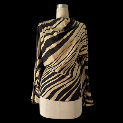 2012 Balenciaga Silk Zebra Print Blouse Deadstock