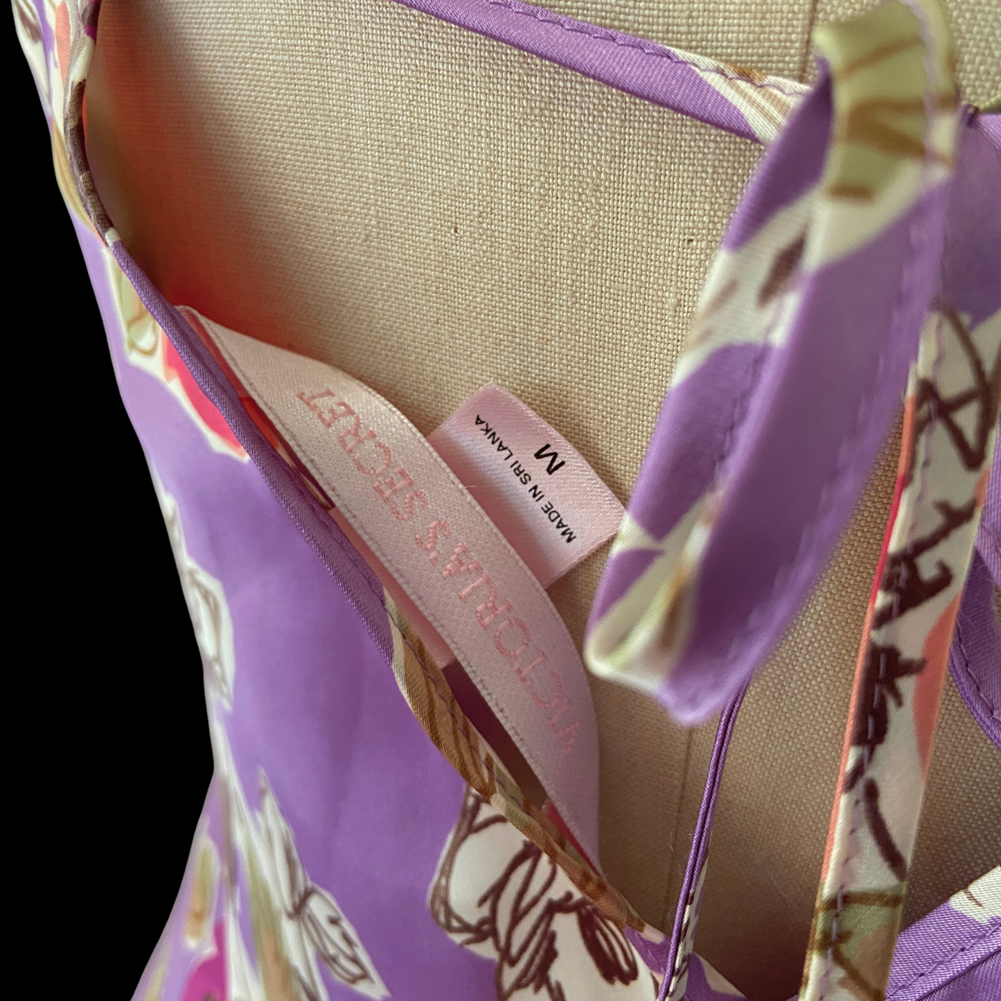 2000s Victorias Secret Purple Floral Silk Slip Dress