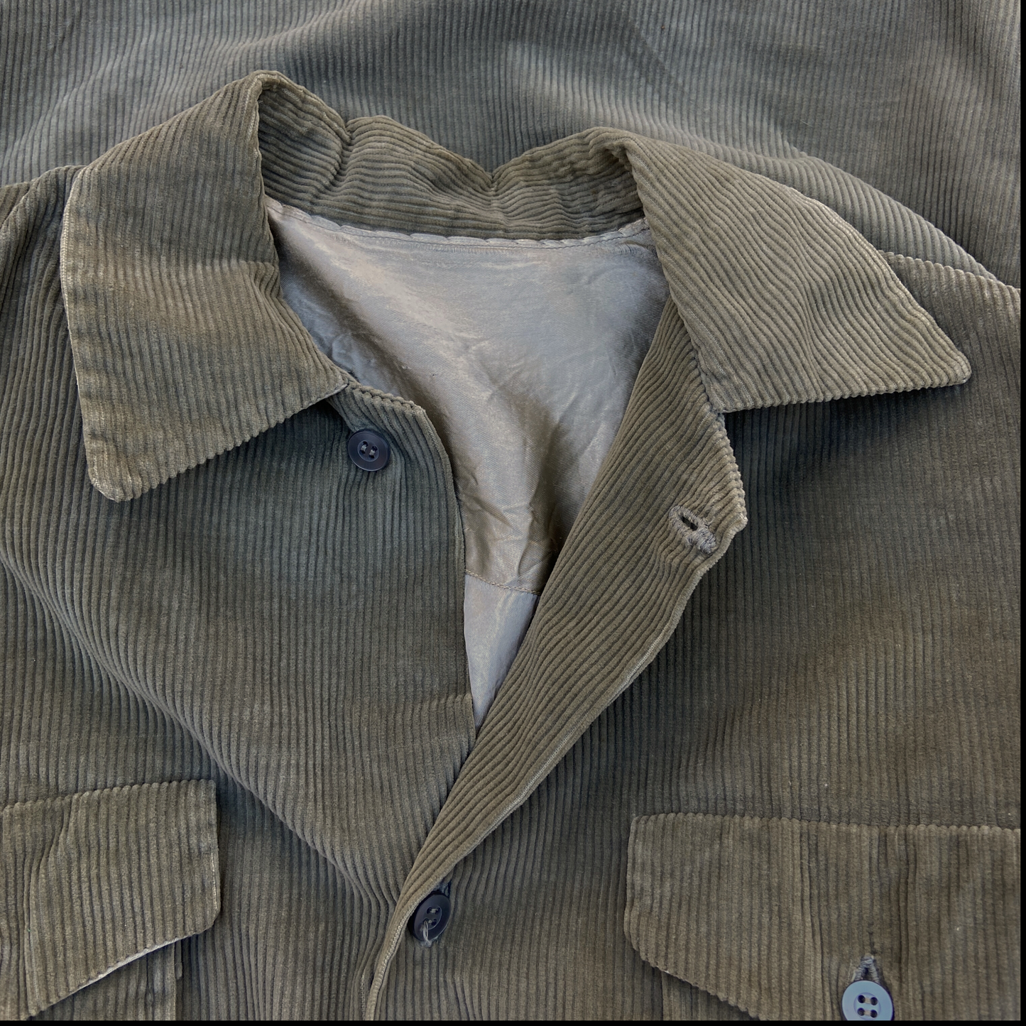 1940s 1950s Gray Corduroy Jacket with Patch