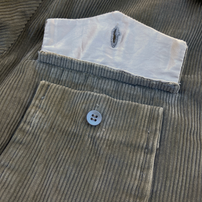 1940s 1950s Gray Corduroy Jacket with Patch