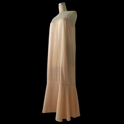 1980s Pink Silk Dress and Slip 1920s Style