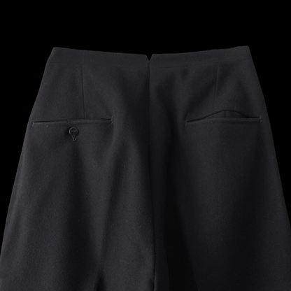 1940s 1950s Black Wool Tuxedo Pants Pleated